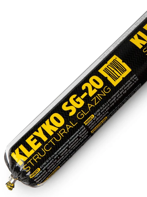 KLEYKO SG-20 · однокомпонентный структурный силиконовый клей-герметик, Черный · 590 мл