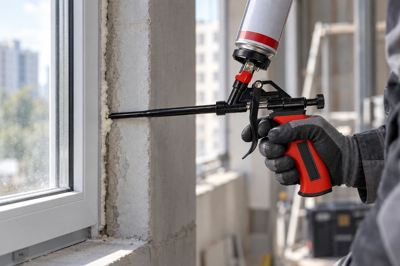 FOAM-GUN — Доступ к монтажному зазору. Иллюстрация применения.