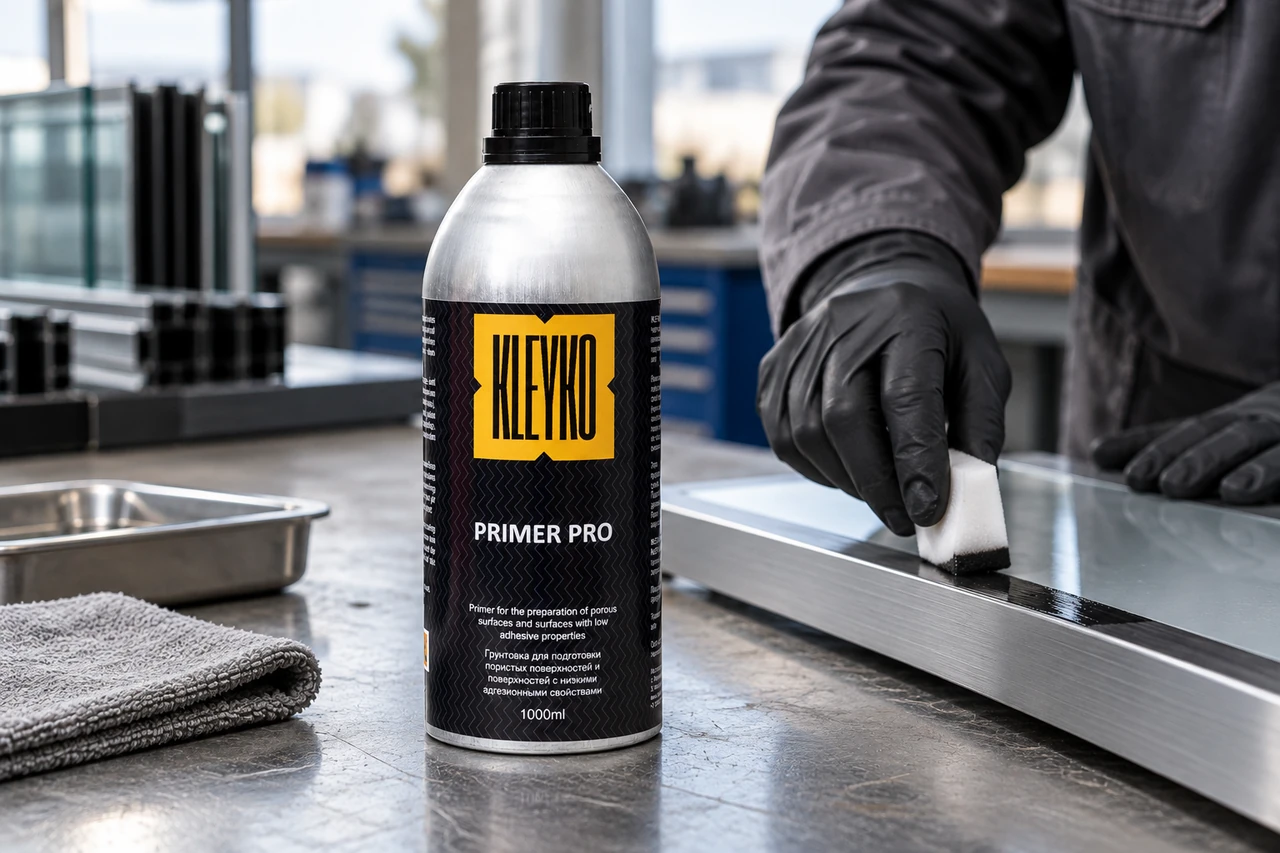 PRIMER PRO — Подготовка клеевой полосы. Иллюстрация применения.